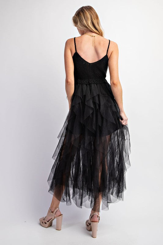 LOVELY TULLE MIDI CROCHET DRESS (Online Only/Ships from USA)