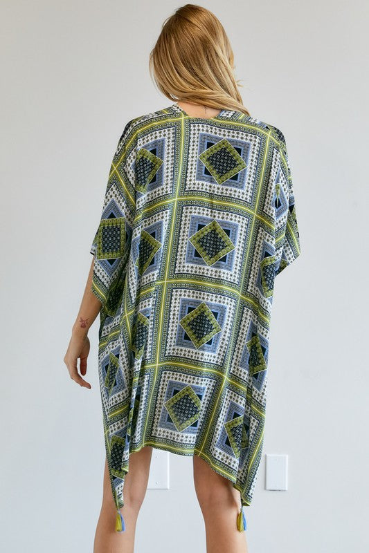 Printed Short Sleeve loose Kimono  (Online Only/Ships from USA)