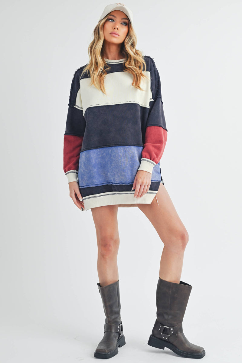 Rugby Color Block Stripe Sweatershirt