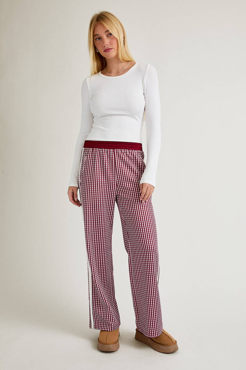 MID RISE SIDE STRIPE DETAIL TRACK PANTS