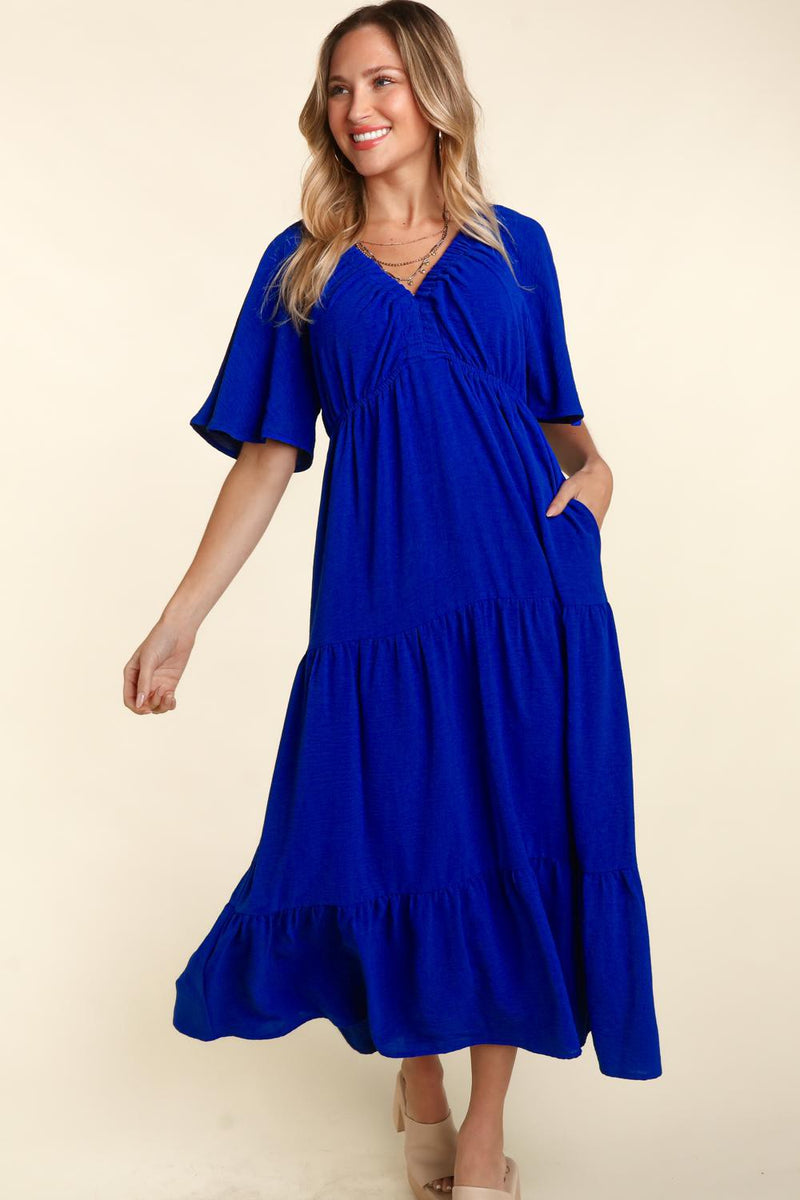 Tiered Babydoll Maxi Dress with Side Pocket (Online Only/Ships from USA)