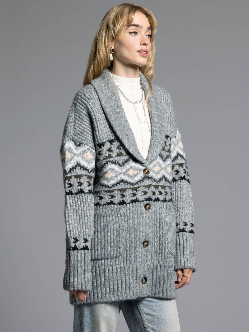 Shawl Lapel Cardigan - SPENCER CARDIGAN