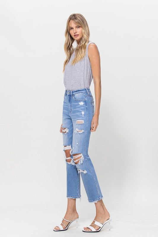Stretch Super High Rise Crop Straight (Online Only)