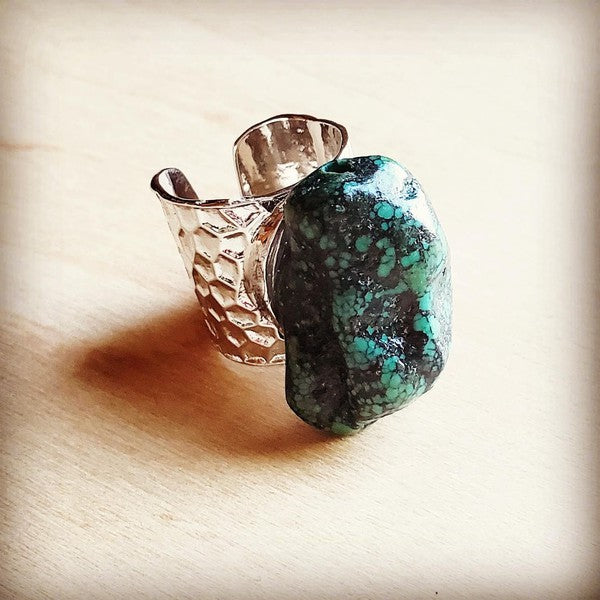 Natural Turquoise Chunk on Cuff Ring  (Online Only)
