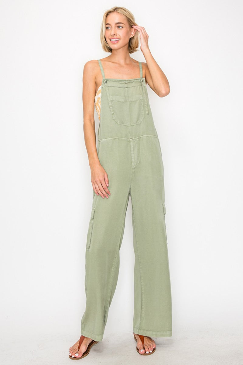 RISEN Wide Leg Tencel Overalls (Online Only, Ships from USA)
