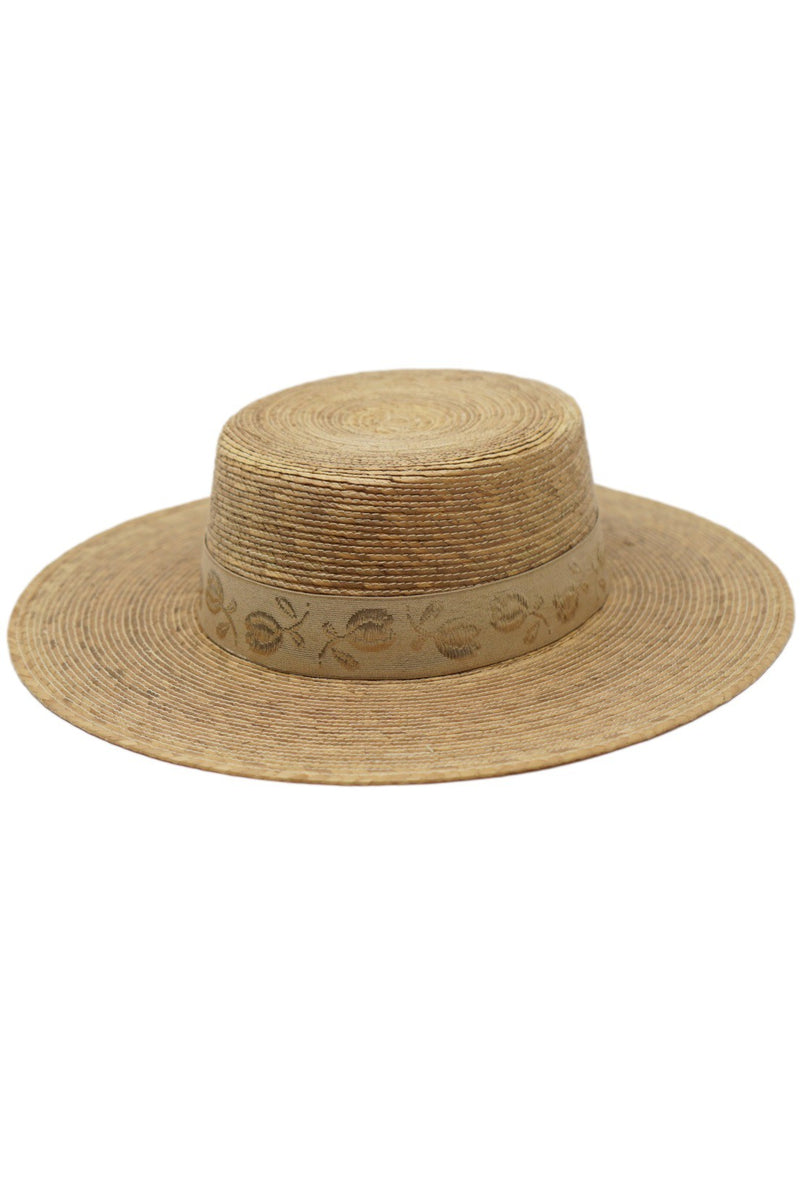 Fine Palm Leaf Straw Boater Hat