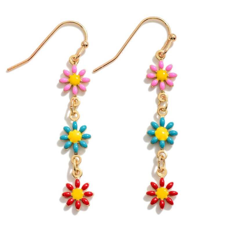 Dainty Enamel painted flower mixed colors