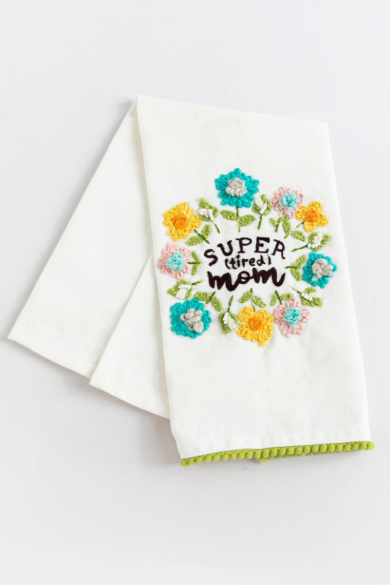 Super Mom Floral Towel