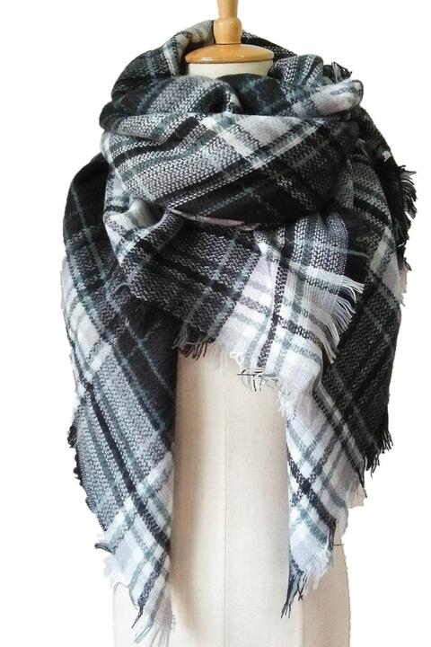 Plaid Imitation Cashmere Scarf (Online Only)