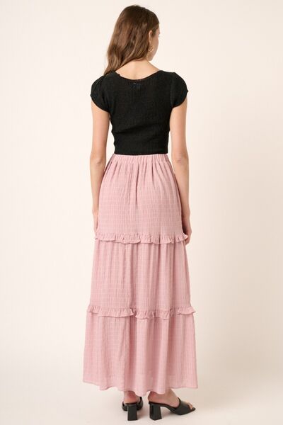 Drawstring High Waist Frill Skirt (Online Only)