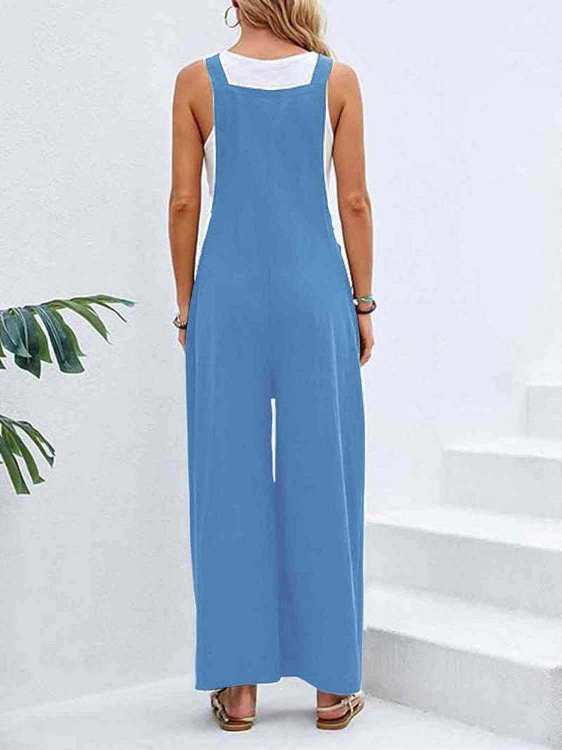 Wide Leg Overalls with Pockets (Online Only)