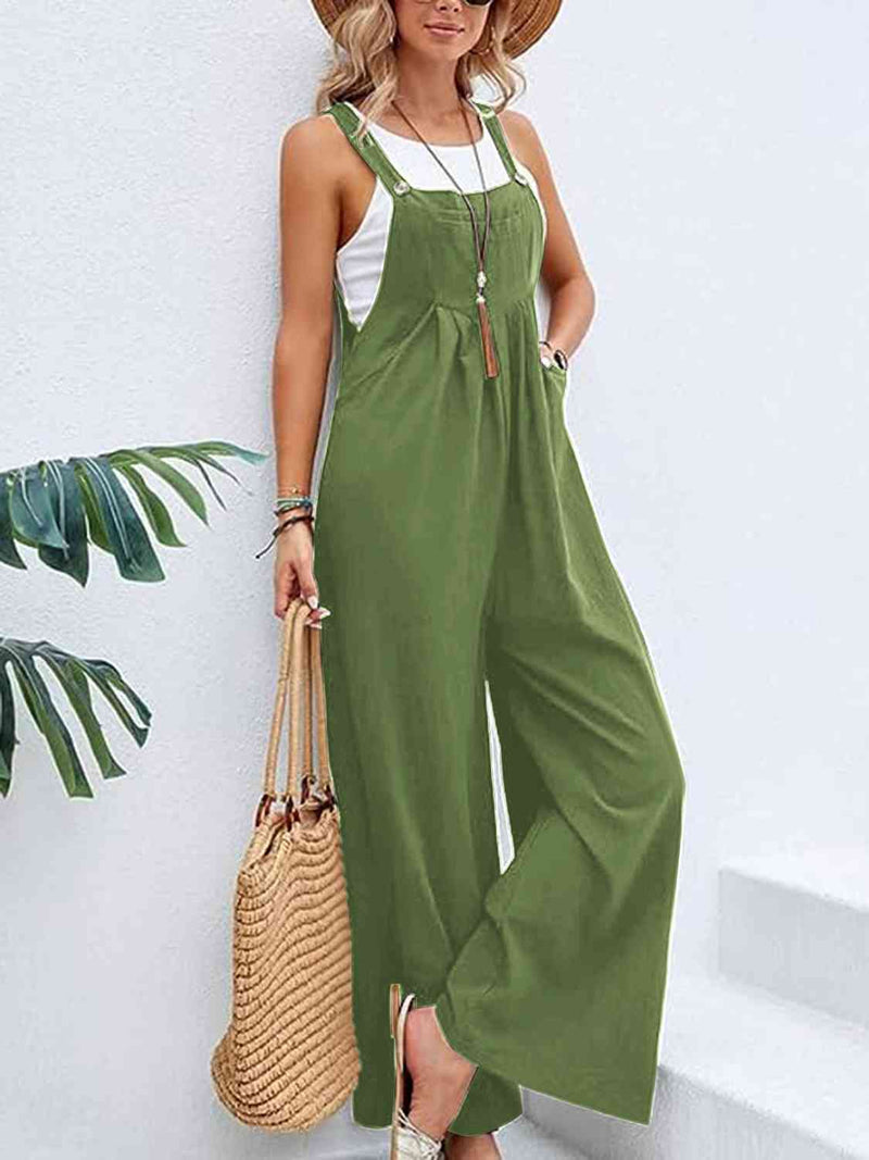 Wide Leg Overalls with Pockets (Online Only)