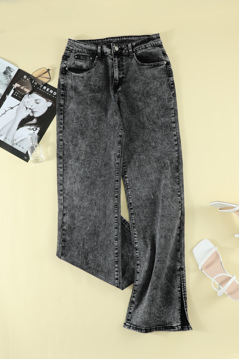 Slit Flare Jeans  (Online Only)