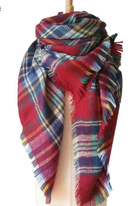 Plaid Imitation Cashmere Scarf (Online Only)