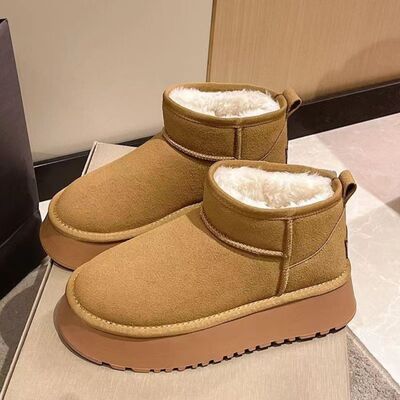 Fleece Lined Chunky Platform Mini Boots (Online Only)