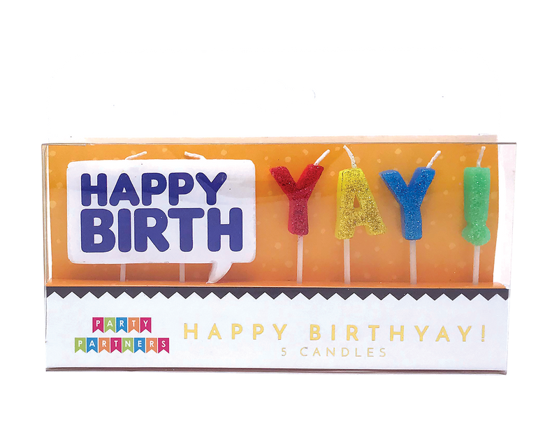 Party Partners Happy BirthYAY Candle Set