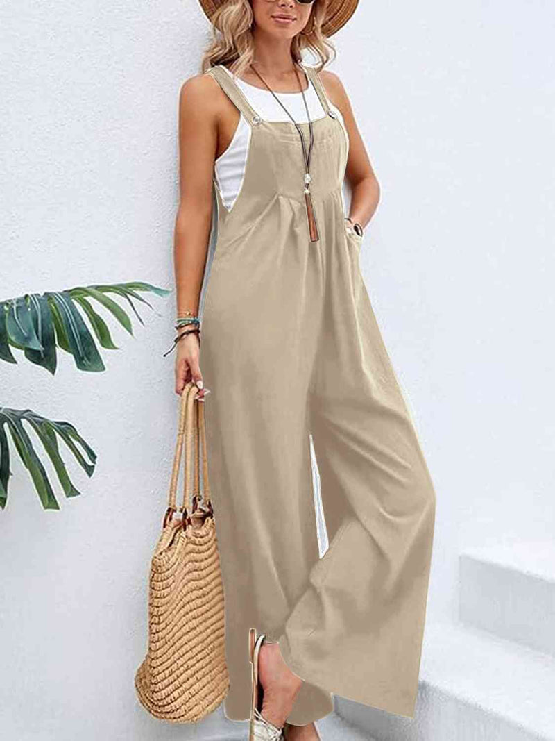 Wide Leg Overalls with Pockets (Online Only)