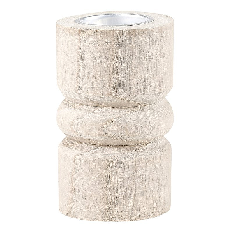 Small Natural Wood Candle Holder