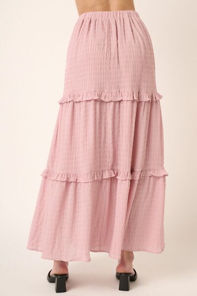 Drawstring High Waist Frill Skirt (Online Only)