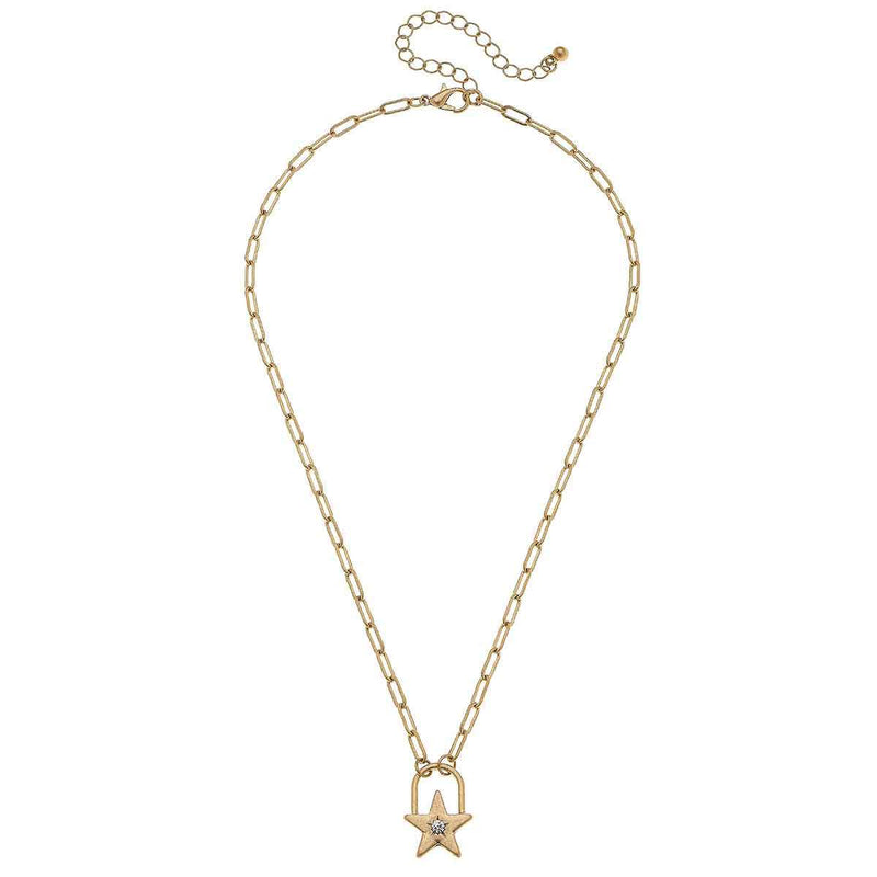 Gold Arlo Star PaperclipChain Necklace