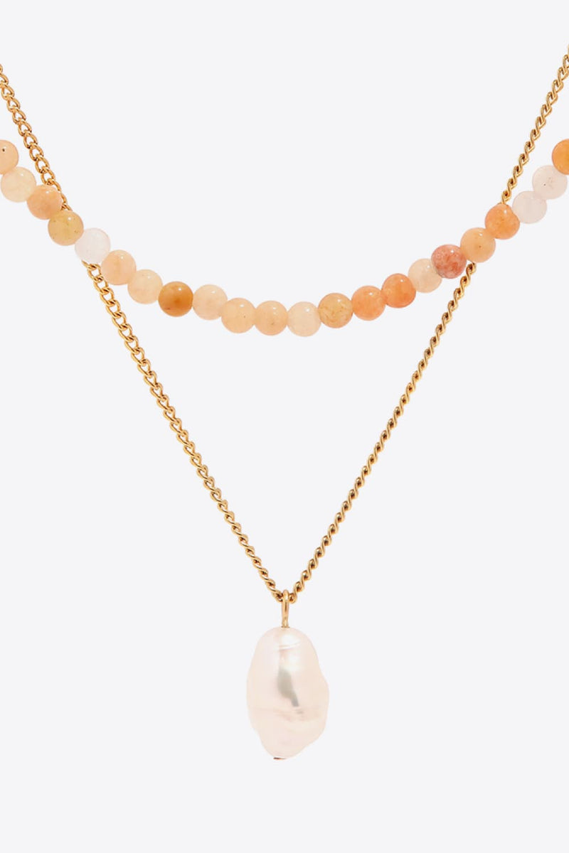 Double-Layered Freshwater Pearl Pendant Necklace  (Online Only)