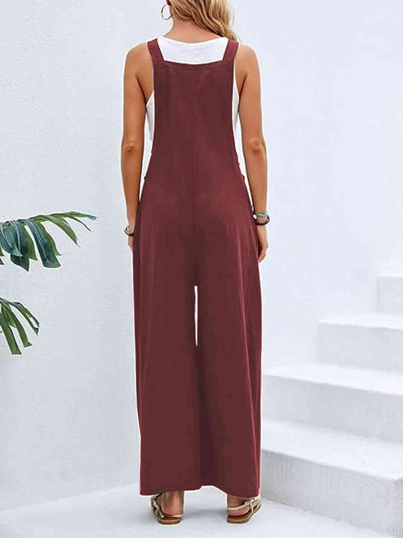 Wide Leg Overalls with Pockets (Online Only)