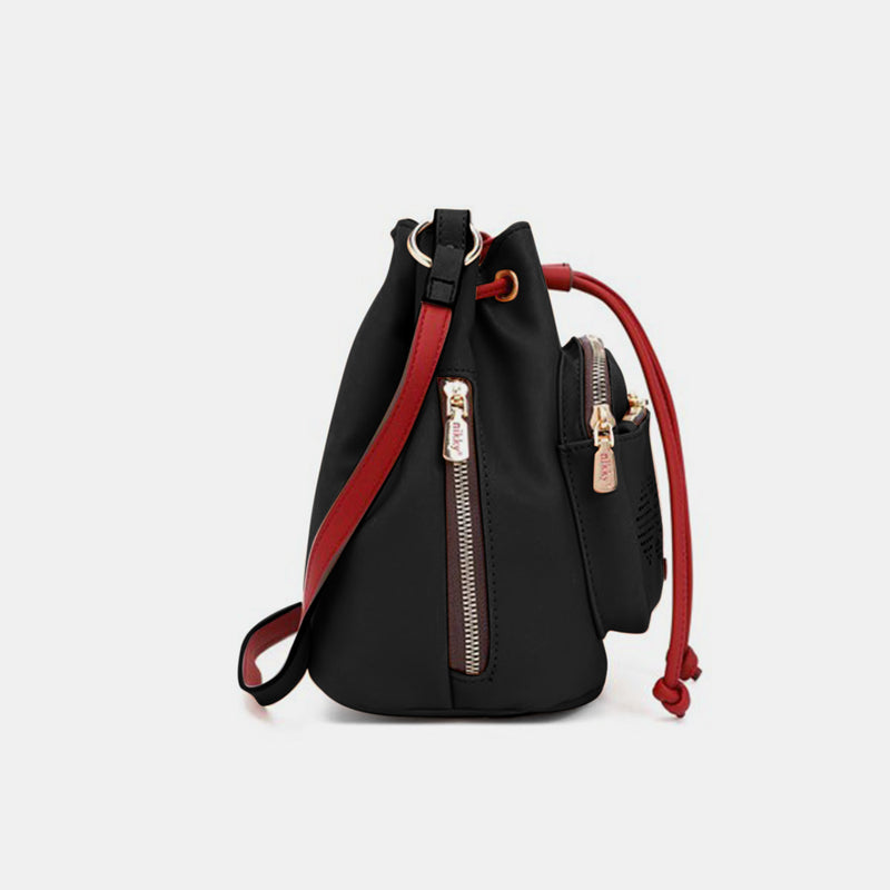 USA Contrast Drawstring Bucket Bag (Online Only, Ships from USA)