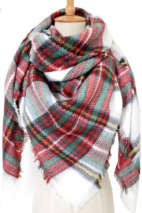 Plaid Imitation Cashmere Scarf (Online Only)