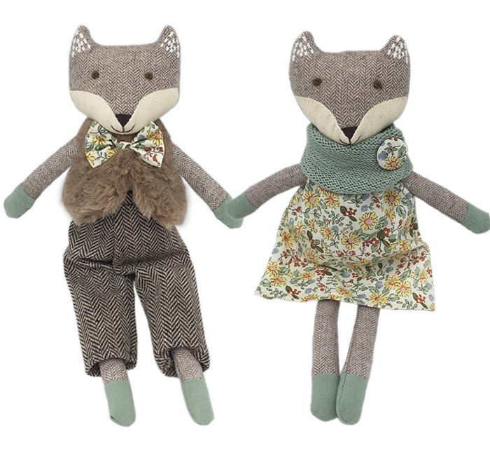 Mr. & Mrs. Fox Plush Doll Set