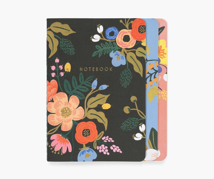 Asst Set 3 Lively Floral Notebooks