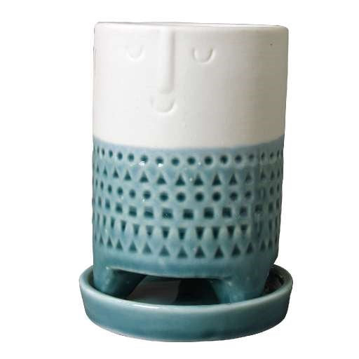 Happy Face Ceramic Planter - Small